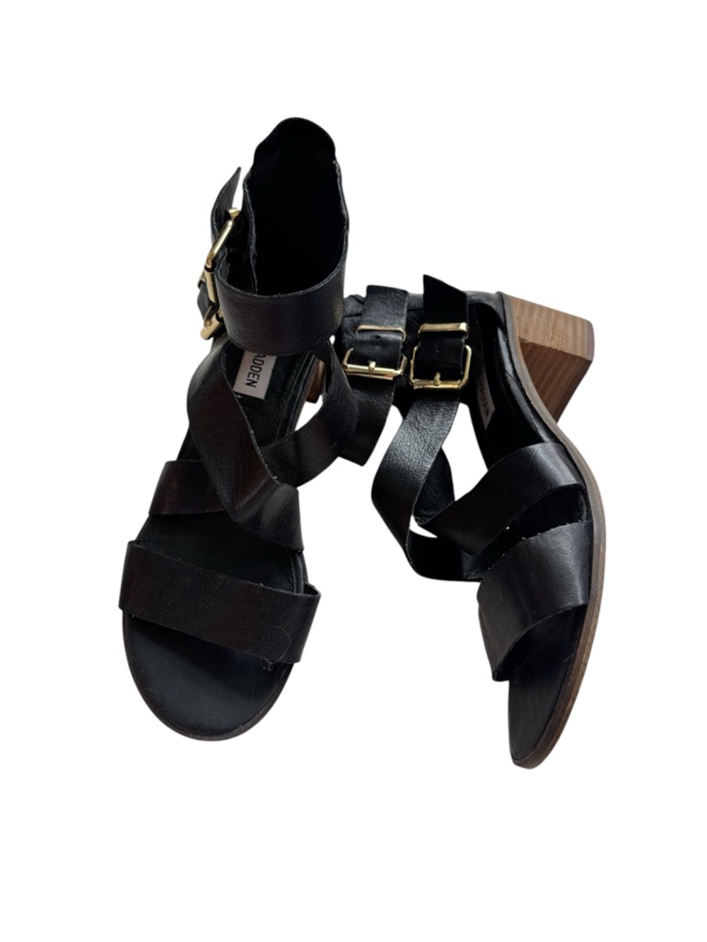 Steve Madden Rosana sandals black leather size 8